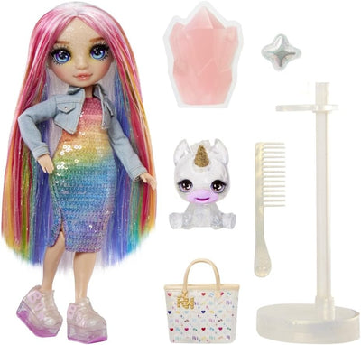 Rainbow High Modepuppe mit Schleim & Haustier - Amaya (Regenbogenfarben) - 28 cm Schimmernde Puppe m