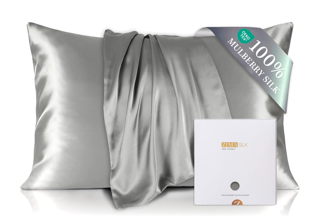 ZIMASILK Kissenbezug aus 100% Seide für Haare und Haut. Doppelseitige 19 Momme Reine Maulbeerseide K