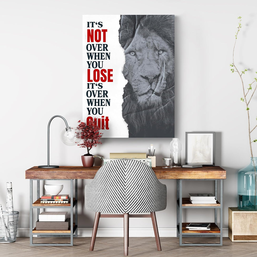 wandmotiv24 Leinwandbild Motivation, 80x60cm, Hochformat, It's not Over, Deko, Bilder auf Leinwand,