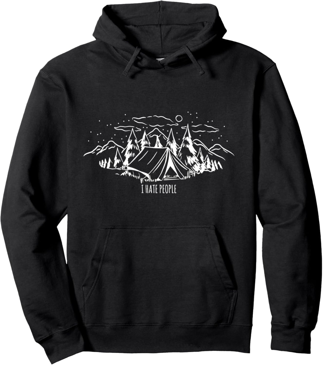 I hate people Ich hasse Menschen Camping Camper Geschenk Pullover Hoodie
