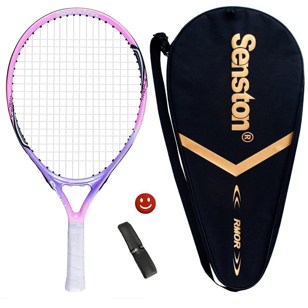 Senston Tennisschläger 19/23/25 One-Piece-Design Tennis Schläger Set mit Tennistasche,Overgrip,Vibra