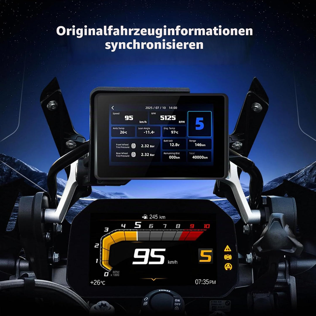 Motorradnavi für BMW, 5 Zoll Kabellos Apple CarPlay &amp; Android Auto Display, Native Wonder Wheel Steu
