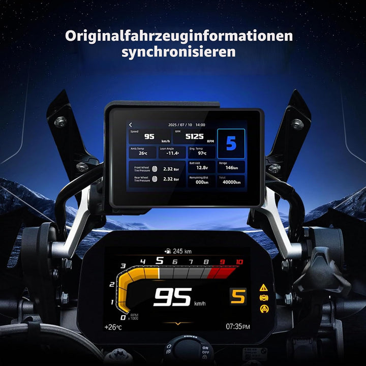 Motorradnavi für BMW, 5 Zoll Kabellos Apple CarPlay &amp; Android Auto Display, Native Wonder Wheel Steu