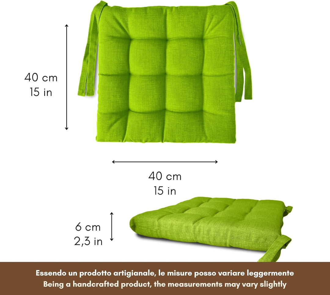 Il Tuo Artigiano Design Set mit 4 oder 6 Sitzkissen für Küchenstühle, hergestellt in Italien, Set mi