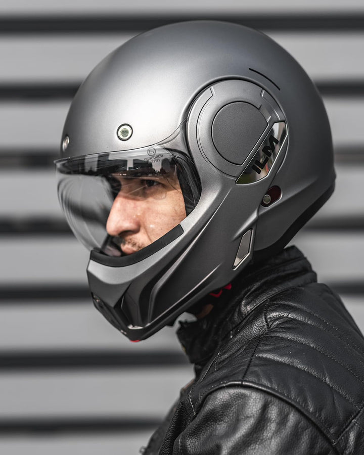 ILM Motorradhelm Integralhelm Klapphelm Fullface Helm Herren Damen ATV UTV mit 180° Umkehrbarer Kinn