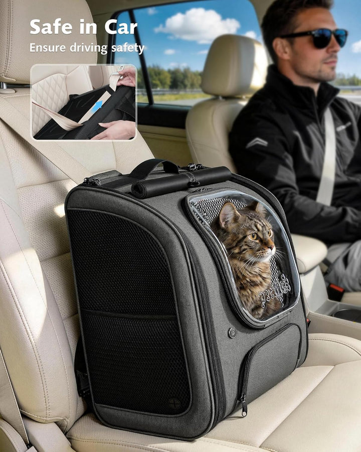 pecute Katzenrucksack Bubble Haustier Rucksack mit Netzfenster, Tragbare und Faltbare Katzentasche,