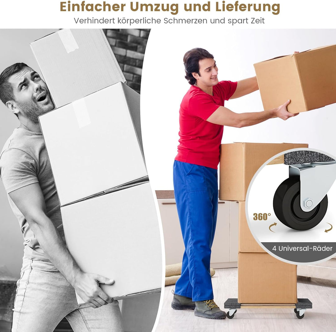 COSTWAY Transportroller, Möbelroller 77 x 47 cm bis 450kg, Transportwagen mit 4 Universalrädern, Möb