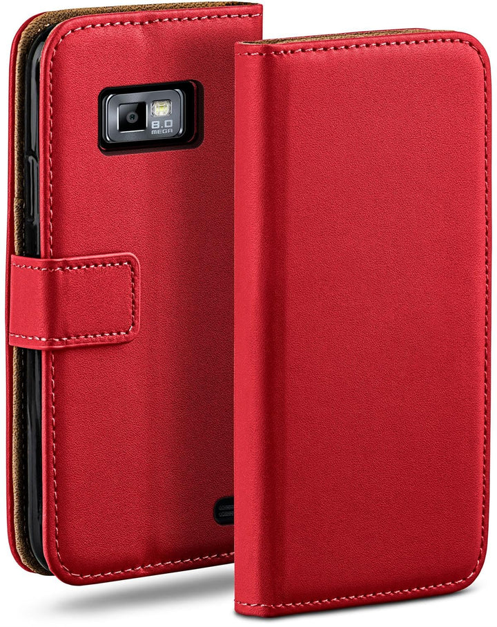 moex Book Case für Samsung Galaxy S2 / S2 Plus Handyhülle mit Kartenfach, Hülle klappbar 360 Grad Sc