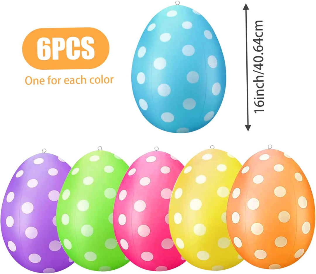 6pcs Ostern Schlauchboote im Freien Dekorationen, aufblasbare Ostereier