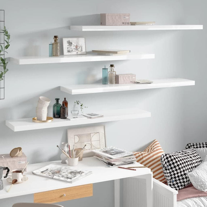 FIRBNUS 4 STK. 120x23,5x3,8 cm Floating Wall Shelf Hängeregal Regale Wandregale Regalboden Regal Hoc