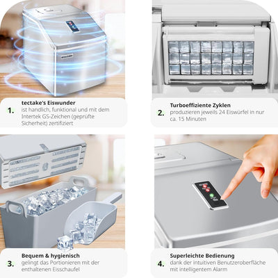 TecTake Profi Eiswürfelmaschine für klare