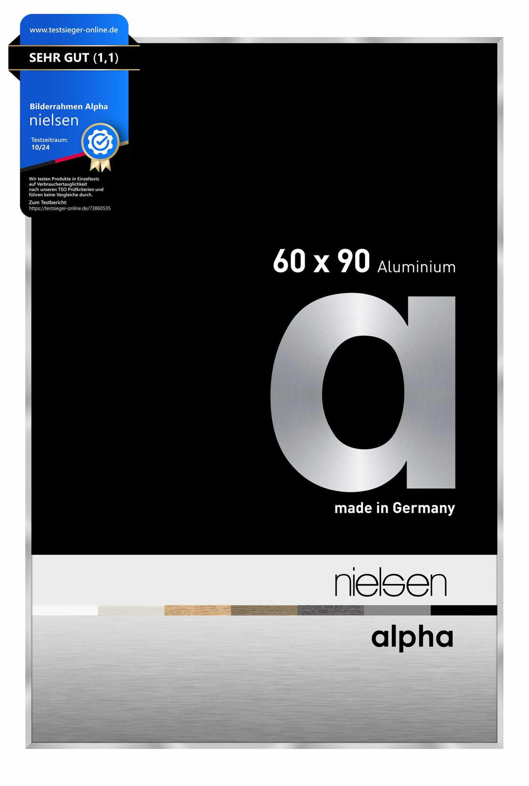 nielsen Aluminium Bilderrahmen Alpha, 60x90 cm, Silber Silber 60 x 90 cm, Silber 60 x 90 cm