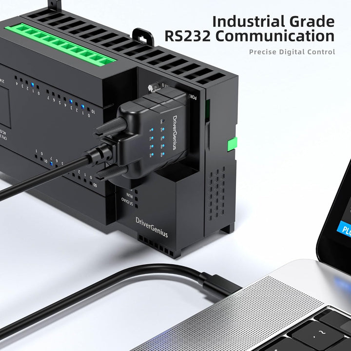 DriverGenius USB Typ-A auf Seriell RS232-(DB9) Adapter Konverter mit 9 x LEDs für IT-Administratoren