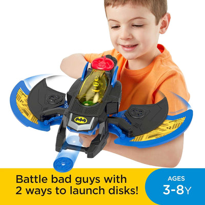 Fisher-Price Imaginext DC Super Friends Batwing - Flugzeug mit weichen Stoffflügeln, abfeuerbaren Ge