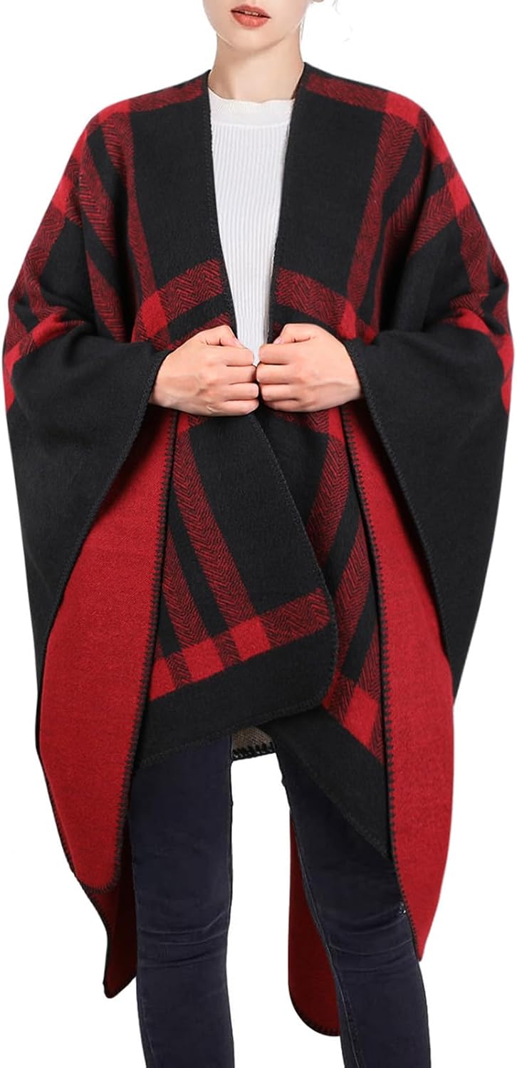 Poncho Damen Winter Warm Elegant Poncho Decke Poncho Cape Strick Poncho Mantel Winter Poncho Schal F