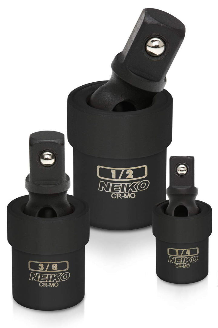 Neiko 02486A Universalgelenk-Drehgelenk-Steckschlüssel-Adapter-Set, 3-teilig, 1/4 Zoll, 3/8 Zoll, 1/