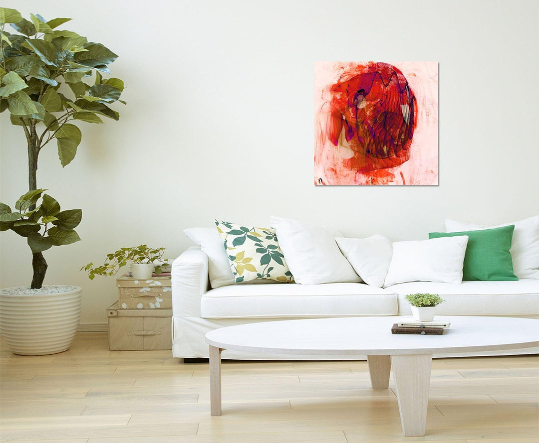 Paul Sinus Art Wandbild Abstrakt376_60x60cm Bild auf Leinwand - explosiver Einklang - Abstraktes Mot