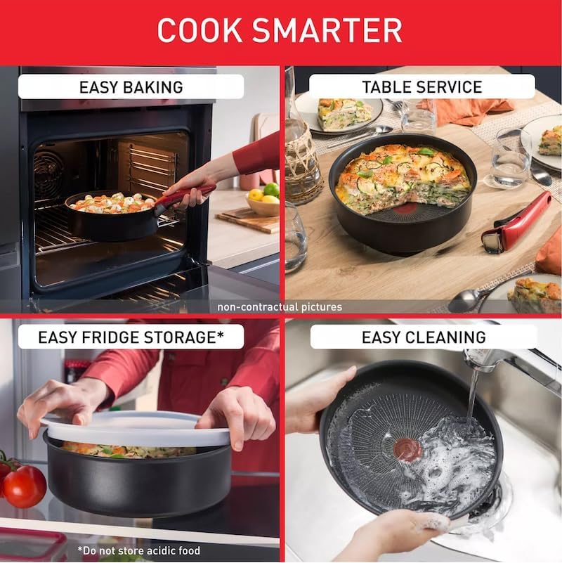 Tefal Ingenio So'Light Topfset, 11-teilig, Schwarz, Aluminium, Abnehmbare Griffe, Antihaftbeschichtu