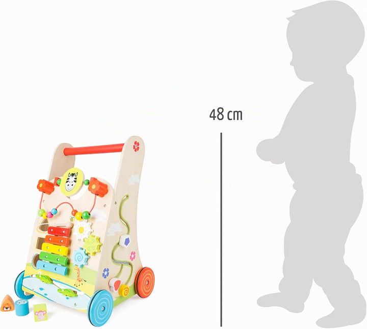 Small Foot Lauflernwagen Blumenwiese, Holz mit vielseitigem Spielspass für Kinder ab 2 Jahren 10606,