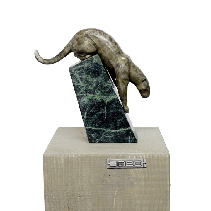 Kunst & Ambiente - Moderne Tierfigur aus Bronze - Schleichender Panther - signiert - Alfred Stevens