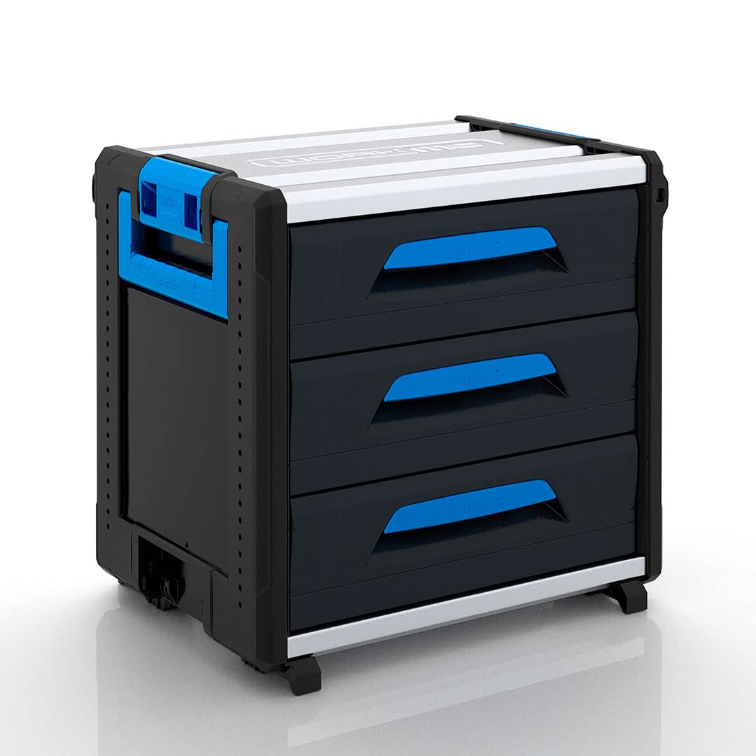 Sortimo WorkMo 24-500 inklusive 3 Schubladen, 1000004553, Schwarz,blau