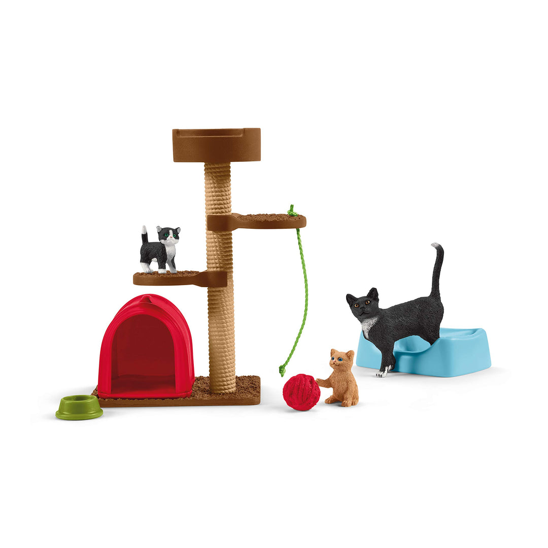 schleich 42501 Spielspass für niedliche Katzen, für Kinder ab 3+ Jahren, FARM WORLD - Spielset Singl