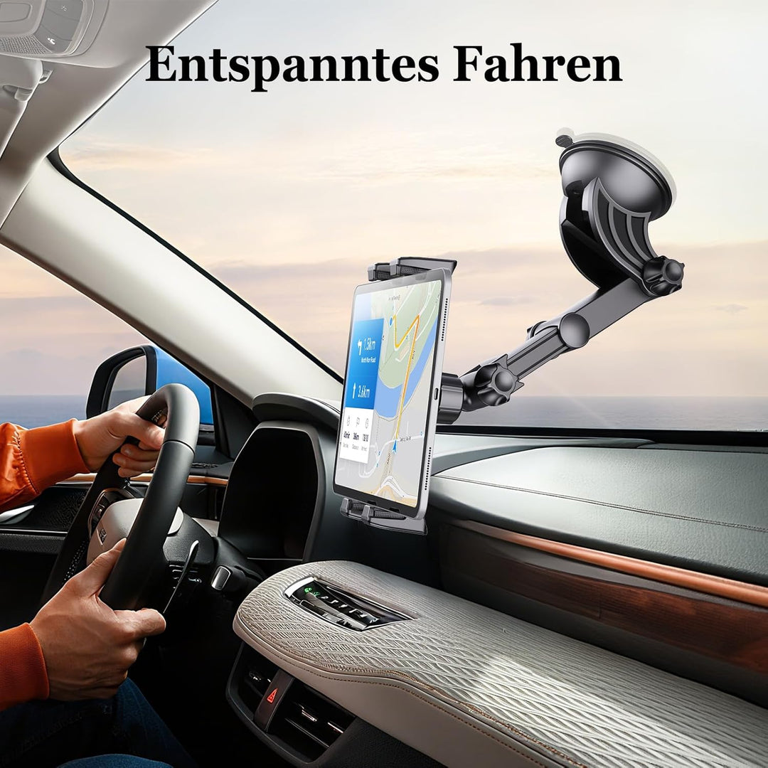 OHLPRO Tablet Halterung Auto Vorne, iPad Halterung Saugnapf, Windschutzsche und Armaturenbrett Unive