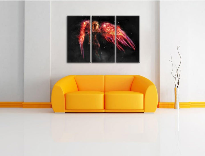 Pixxprint Alien Teufel im Weltraum als Leinwandbild/Grösse: 3 Teilig (120x80 cm) cm/Wandbild/Kunstdr