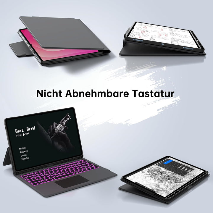 Für Samsung Galaxy Tab S11 Ultra/S10 Ultra/S9 Ultra/S8 Ultra 14.6 Zoll Hülle mit Tastatur - 7 Farbig