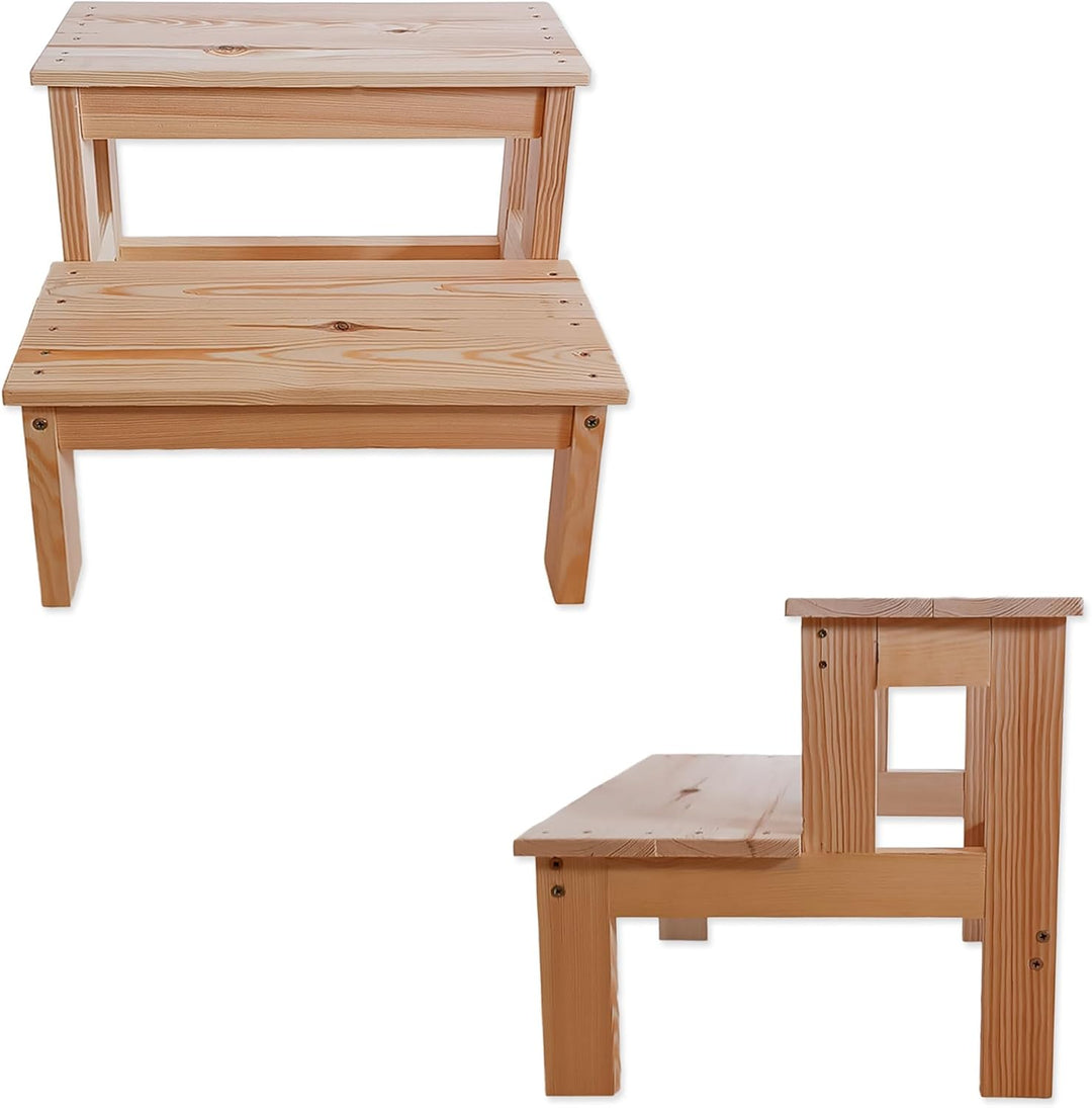 MG Design Kinder Tritthocker Holz 2 Stufen - stabil und sicher, Kindertreppe für Kinder und Erwachse
