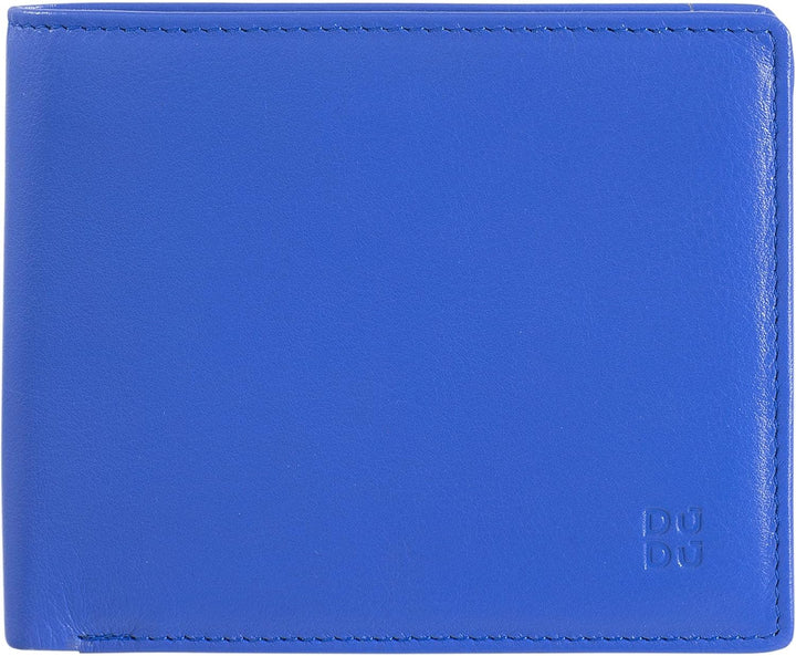 DuDu Klassisches mehrfarbiges Herren Portemonnaie RFID in Leder Kornblume, Kornblume
