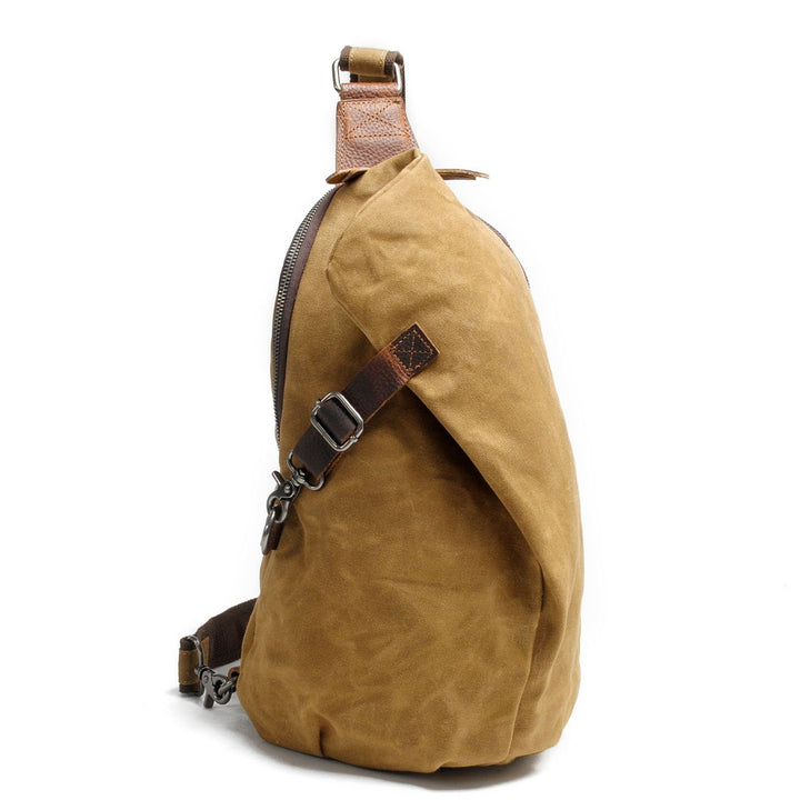 Neuleben Wasserdicht Schulterrucksack aus Canvas Vintage Unisex Herren Klein Sling Rucksack Schulter