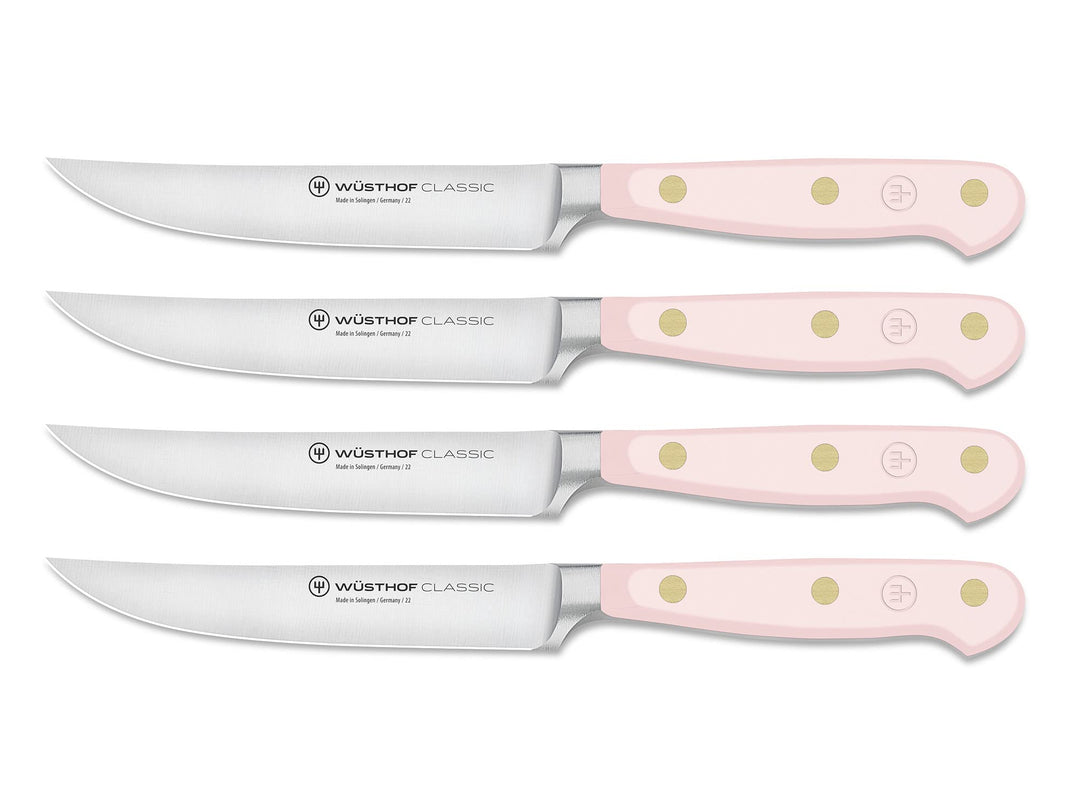WÜSTHOF Classic Steakmesser-Satz mit 4 Messern, 12 cm, Pink Himalayan Salt (Rosa), Pink Himalayan Sa