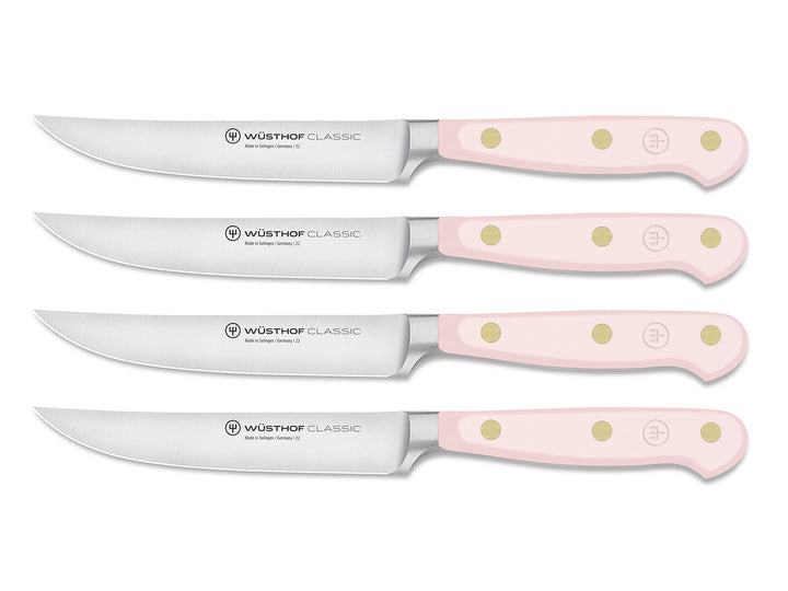 WÜSTHOF Classic Steakmesser-Satz mit 4 Messern, 12 cm, Pink Himalayan Salt (Rosa), Pink Himalayan Sa