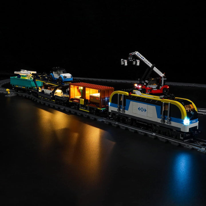 GEAMENT LED Licht-Set Kompatibel mit Lego Freight Train - Beleuchtungsset für City 60336 Baumodell (