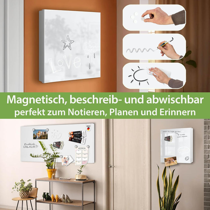 banjado Grosser Schlüsselkasten Metall - Schlüsselbox 30x30cm mit 32 Haken - Schlüsselkasten modern