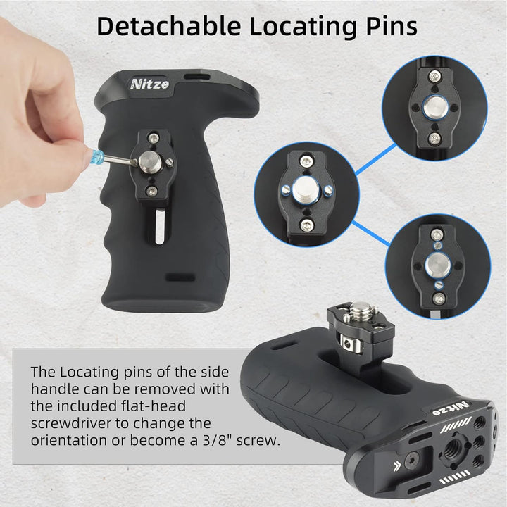Nitze Locating Side Handle with 3/8" ARRI Locating Pins, ARRI Seitengriff Ergonomischer mit Built-in