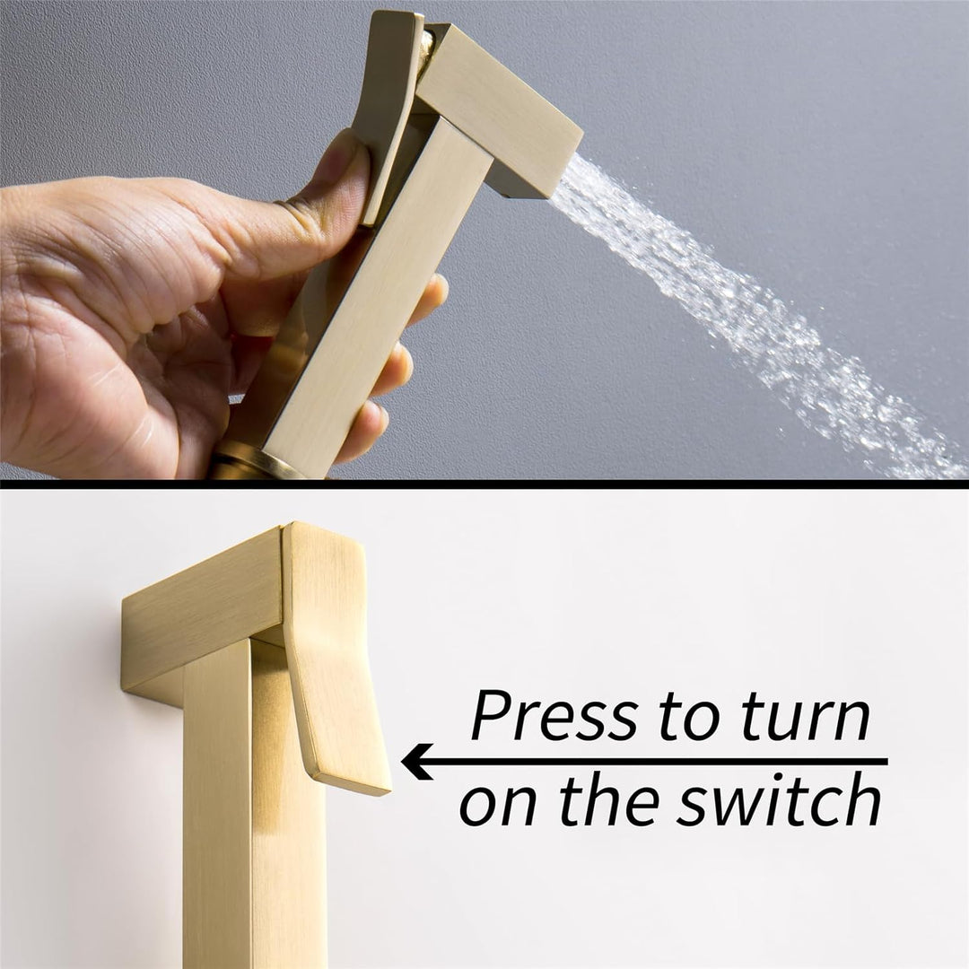 Bidet Handbrause Gebürstetes Gold - Toilette Bad Wandhalterung Sprayer Messing Armaturen WC Kaltes W
