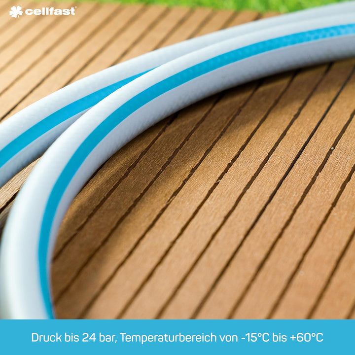 Cellfast Gartenschlauch BASIC 3-lagiger Schlauch mit dauerhafter Verstärkung aus Garn höchster Quali