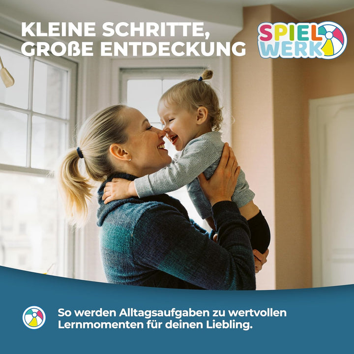 Spielwerk® Lernturm ab 2 Jahren Kinder mit Tafel Montessori 93cm Hoch Learning Tower 100kg Belastbar