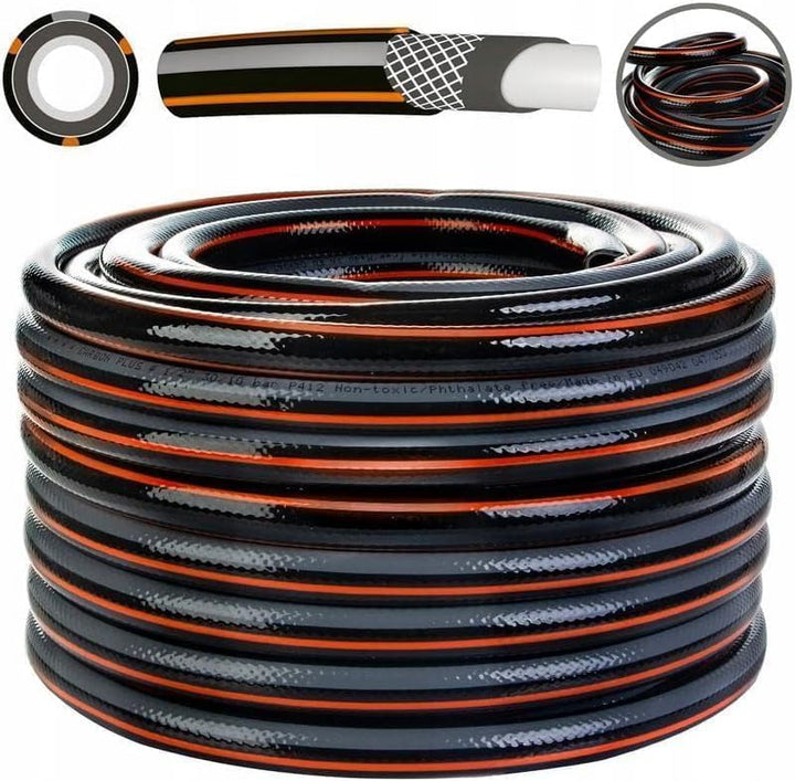 Gartenschlauch Wasserschlauch Carbon 4-lagig, Druckfest 30 Bar &amp; Formstabil, UV-Beständiger Bewässer