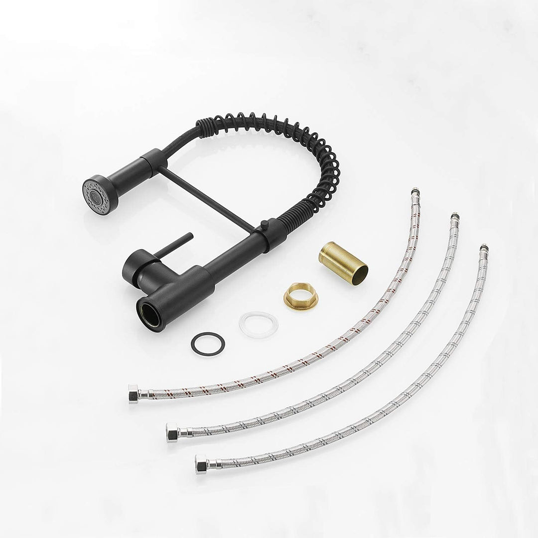 TIMACO Schwarz Niederdruck Küchenarmatur 360° Drehbar Mischbatterie Küche Kommerzielle Einhand-Spüle