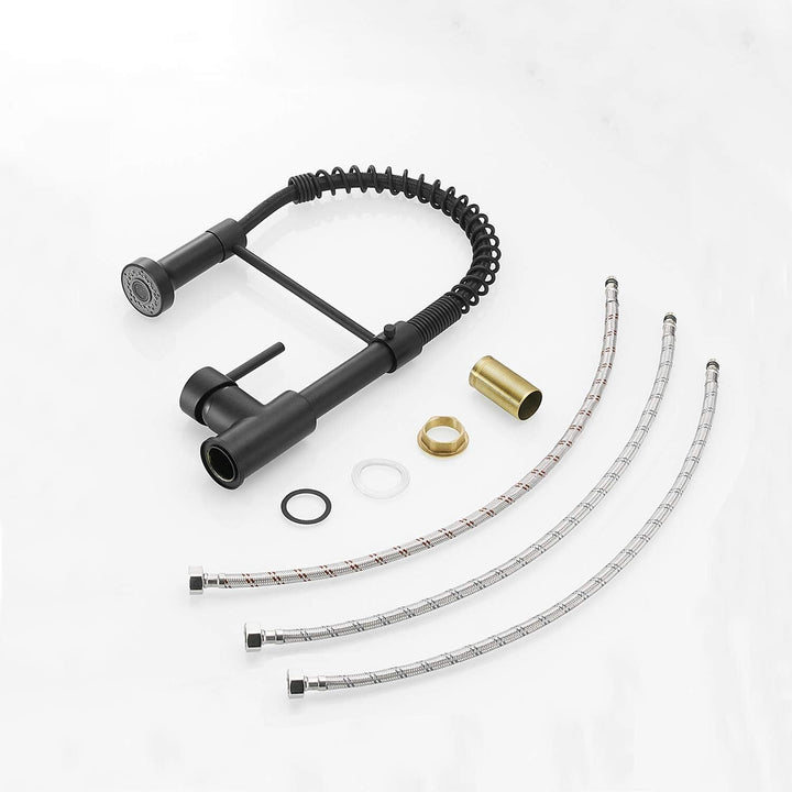 TIMACO Schwarz Niederdruck Küchenarmatur 360° Drehbar Mischbatterie Küche Kommerzielle Einhand-Spüle