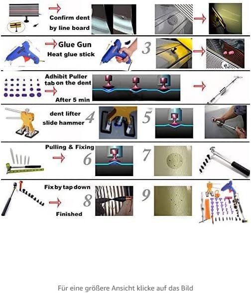 HiYi Car Dent Fix Tools LED-Streifen zur Erkennung von Dellen, Weisslicht, mit einstellbarem Halter,