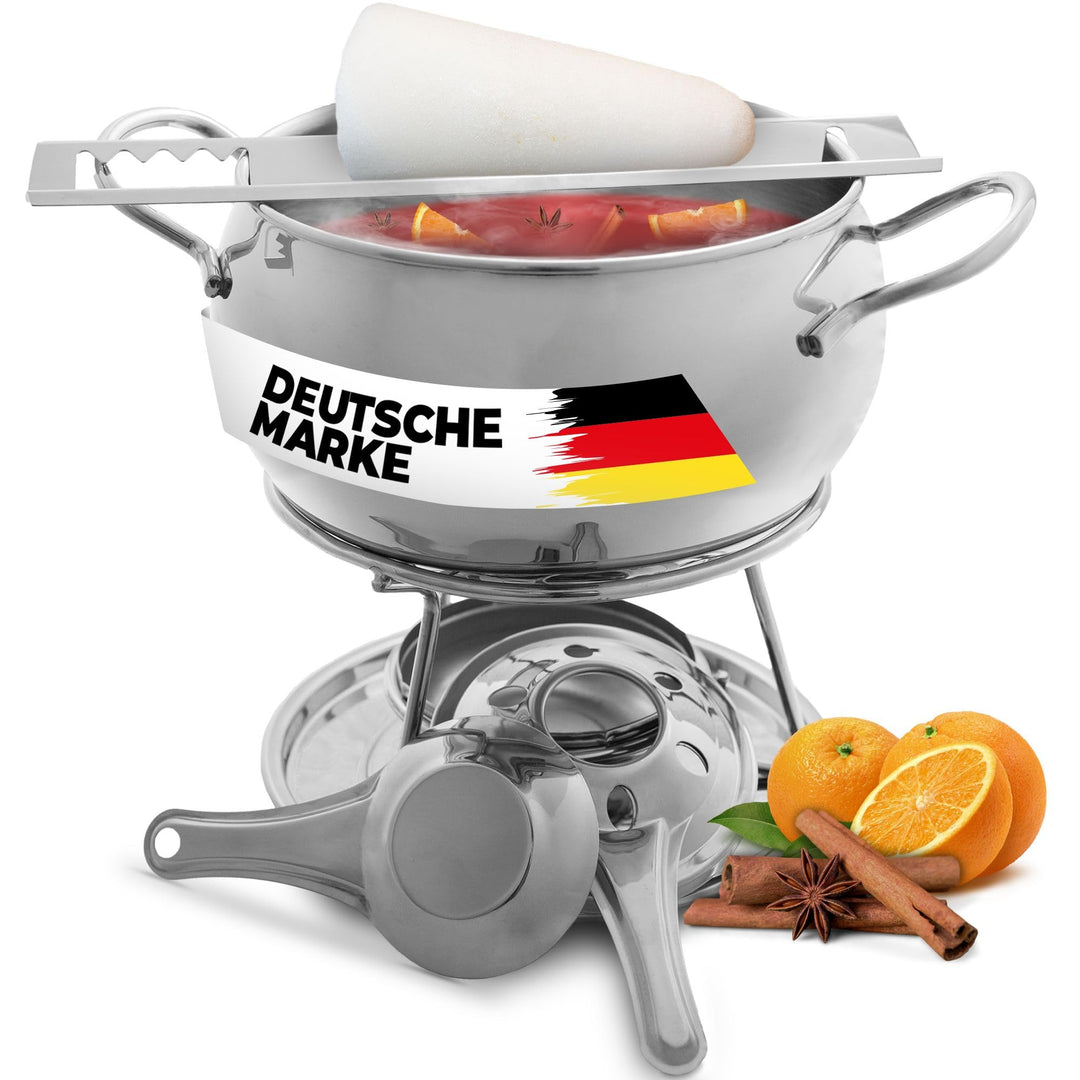 TOPANBIETER 999 Feuerzangenbowle Set - Hochwertiges Edelstahl-Set für Genuss und Hingucker - Inklusi