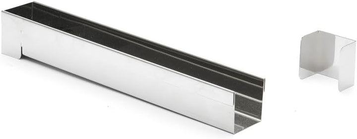 De Buyer 3205.04 Quadratische Dachrinne, Feinabzieher, Edelstahl, 30 x 4 cm, grau