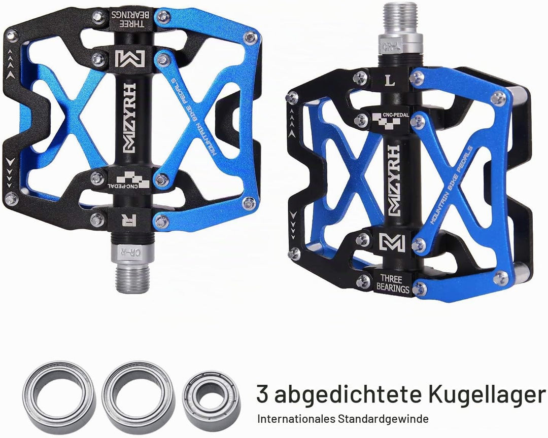 MZYRH Mountainbike Pedale, ultrastarke Bunte CNC Aluminiumlegierung maschinell bearbeitet 9/16 "Radv