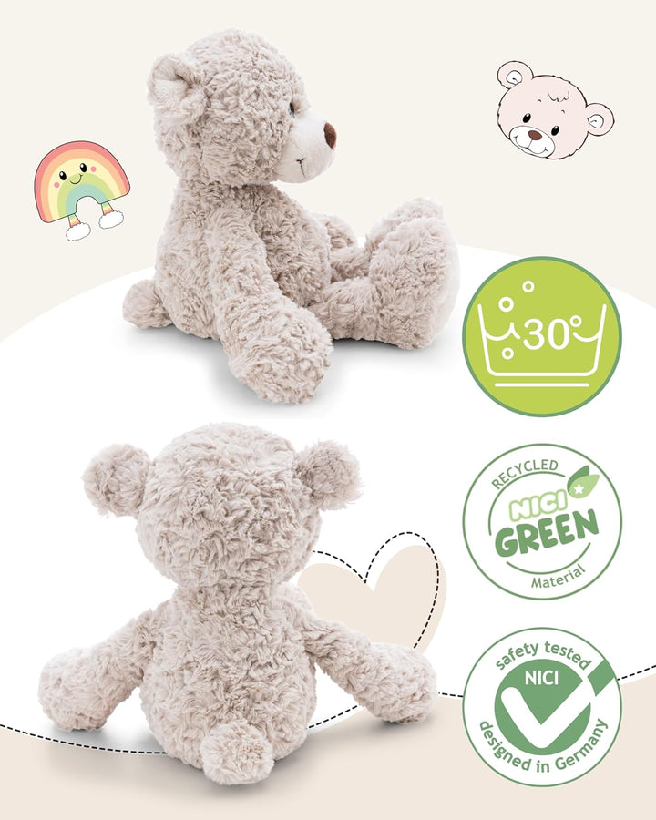 NICI Kuscheltier Bär Finni 35cm - grau - Weiches Plüschtier – niedliches Stofftier zum Kuscheln & Sp