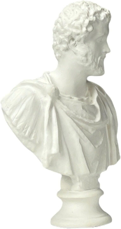 Antoninus Pius Römischer Kaiser Büste Kopf Alabaster Marmor Harter GipsStatue Skulptur Museum Kopie