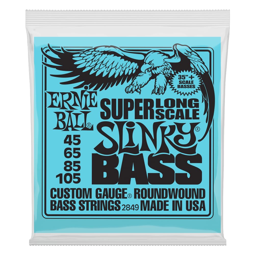 Ernie Ball Super Long Scale Slinky E-Bass-Saiten, Stärke 45-105 4-Saiter, 4-Saiter